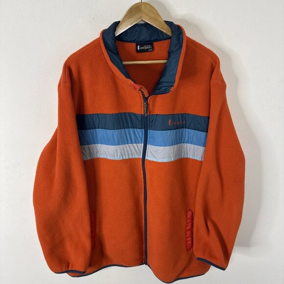 Cotopaxi Men’s 3XL Fleece Jacket Orange Retro Colorblock Full Zip - Picture 1 of 6